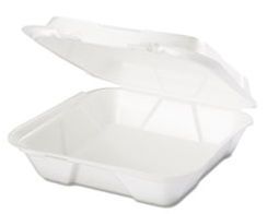 Genpak SN200 White Color 1 Large Compartment Snap It Foam Hinged Dinner Container Lid 200/cs