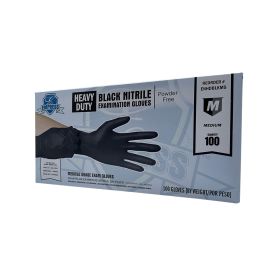Empress Heavy Duty Nitrile Glove Medium Black 5mil Exam Grade 10/100cs