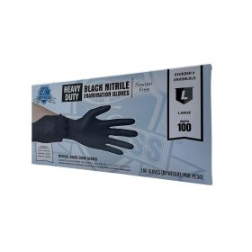 Empress Heavy Duty Nitrile Glove Large, Black, 5 mil Exam Grade 10 / 100 cs 